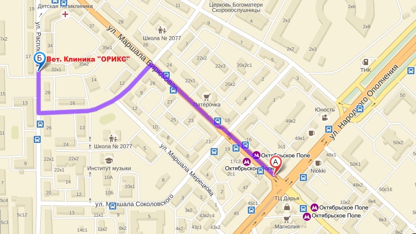 Карта проезда к пункту самовывоза Dobropesik.ru