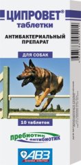 Ципровет для крупных и средних собак, 10 таблеток