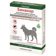 БИНАКАР капли для средних собак 1мл*4пипетки