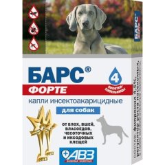 Барс Форте капли для собак, 4 пипетки