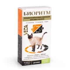 Биоритм для кошек со вкусом кролика, 48 таблеток