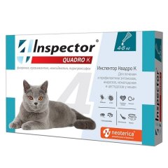 ИНСПЕКТОР Квадро Капли для кошек  4-8 кг, 1 пипетка